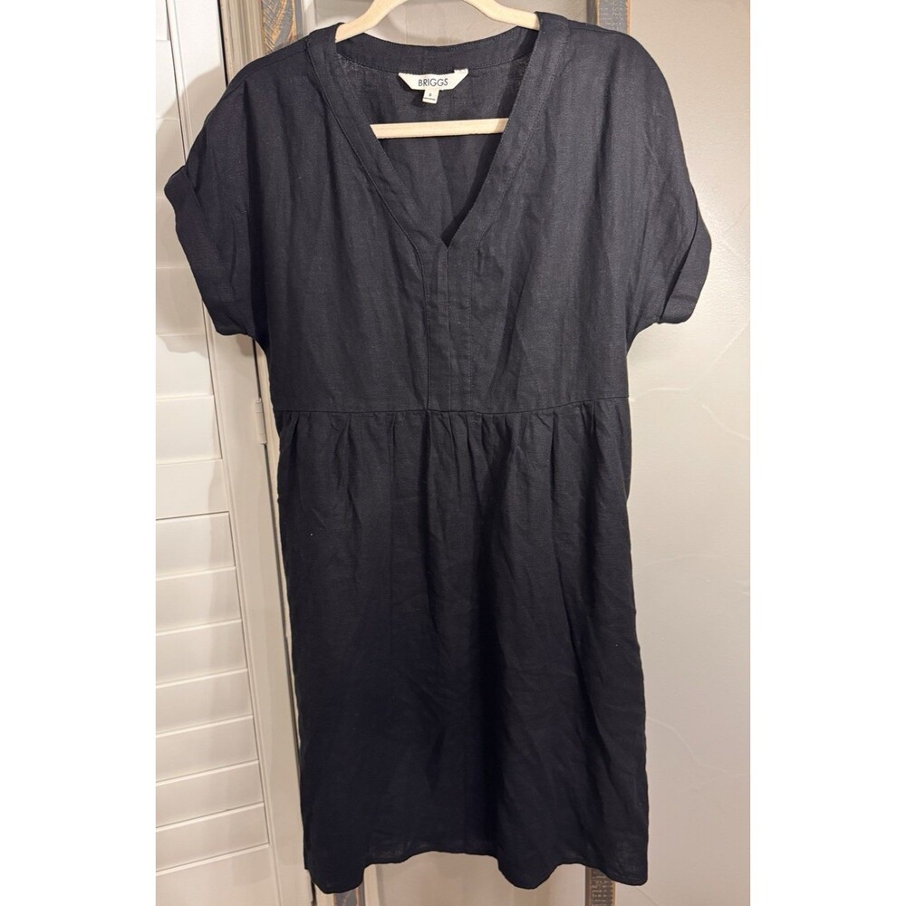 Briggs New York Black V-Neck Short Sleeve Dress